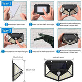 100 LED Solar Wall Motion Sensor Outdoor Light