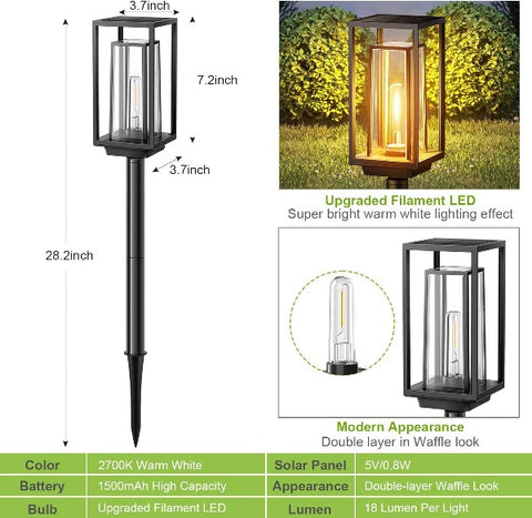 LED Double-Layer Garden Solar Pathway Lights