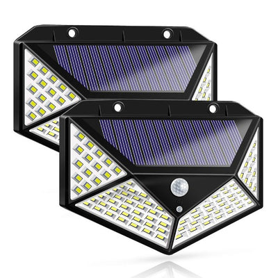 100 LED Solar Wall Motion Sensor Outdoor Light