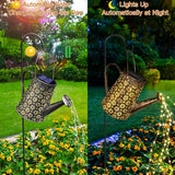 Solar Watering Can with Lights Garden Decorations