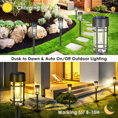 LED Solar Garden Pathway Vintage Lights