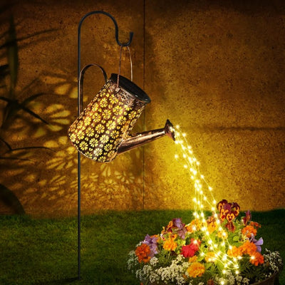 Solar Watering Can with Lights Garden Decorations