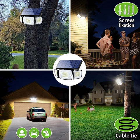 Solar Motion Sensor LED Security Light 6000mAh