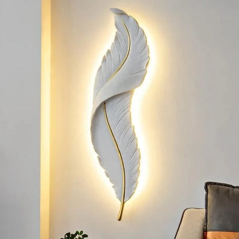 Nordic Feather LED Wall Lamp: Creative Bedroom Lighting