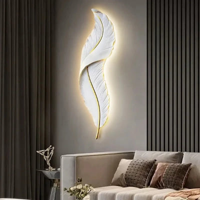Nordic Feather LED Wall Lamp: Creative Bedroom Lighting
